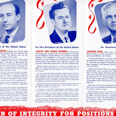 Meet Your Candidates brochure with biographies for three democratic candidates