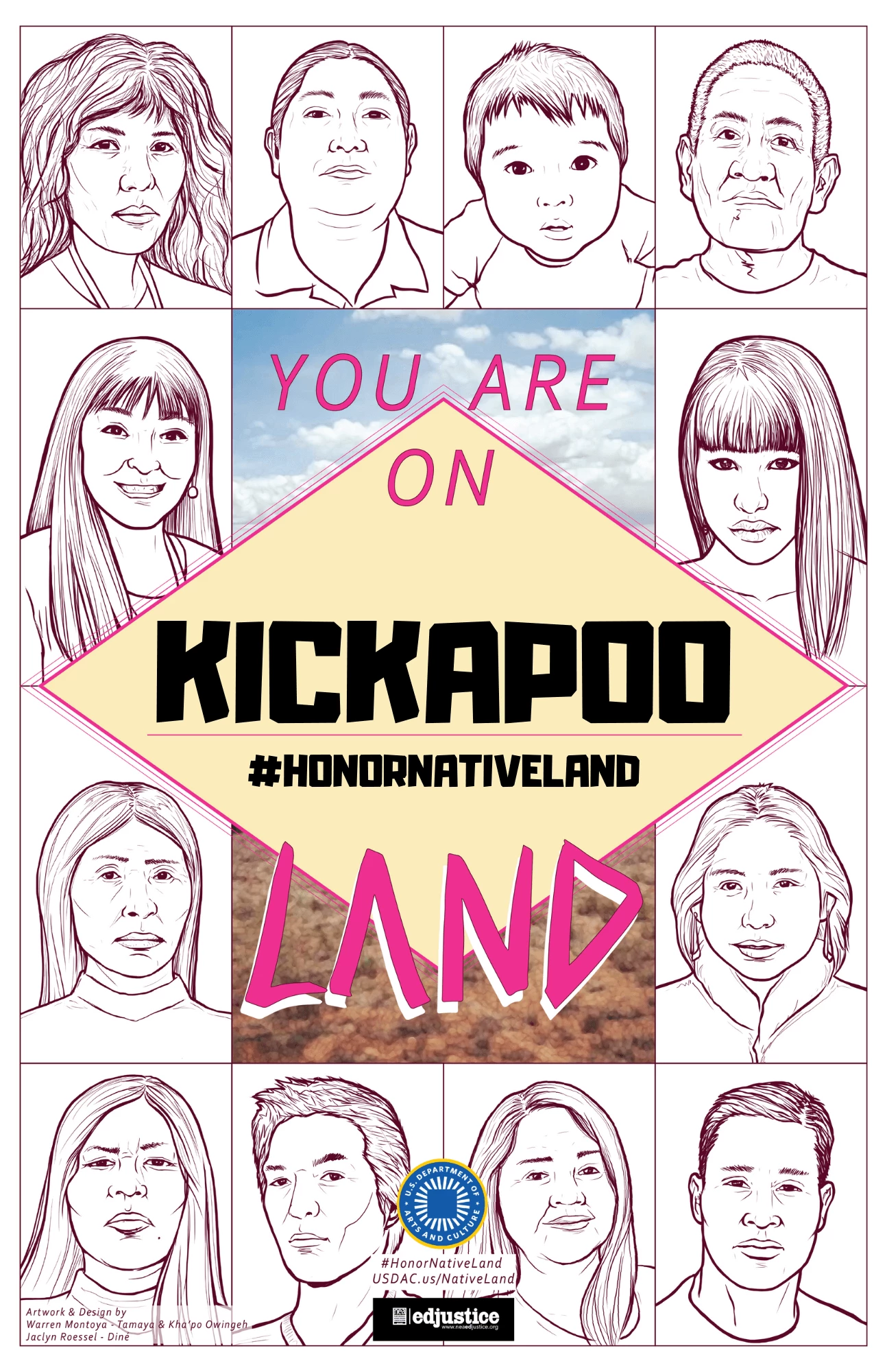 Poster that reads: You are on Kickapoo Land
