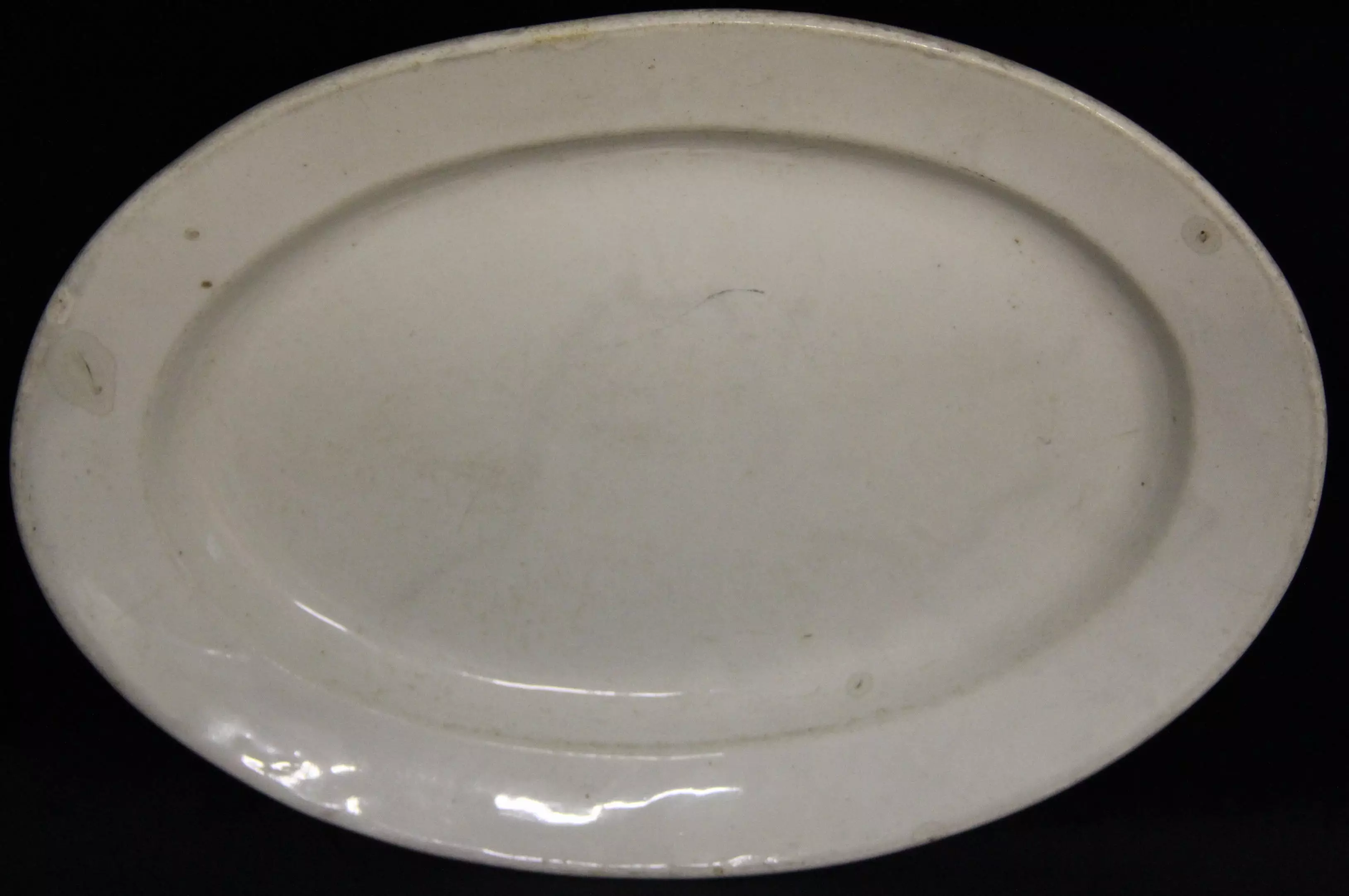 An oval white platter