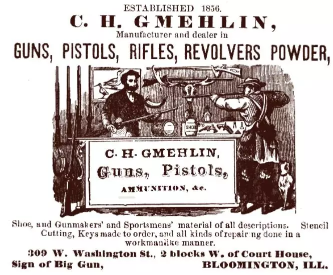 Gmehlin city directory advertisement, circa 1860.