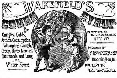 Wakefield's Eye Salve. An excellent remedy for sore, inflamed, and weak eyes, sore lips, and removing proud flesh from sores and Ulcers. Prepared by C. Wakefield and Co., Bloomington, Illinois. For sale by all druggists.