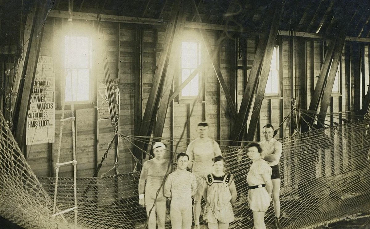 Flying Wards in their East Emerson Street practice barn