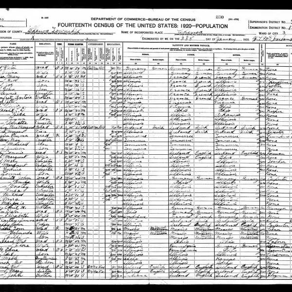 Page 3A of 1920 census