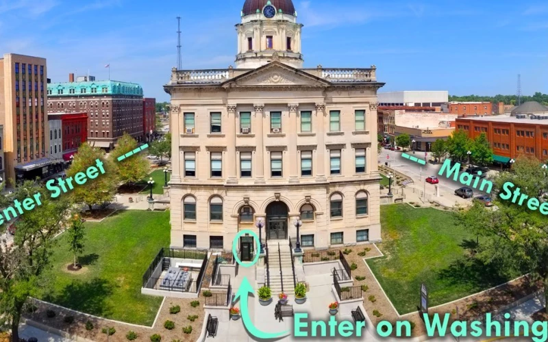 Museum entrance is on Washington Street