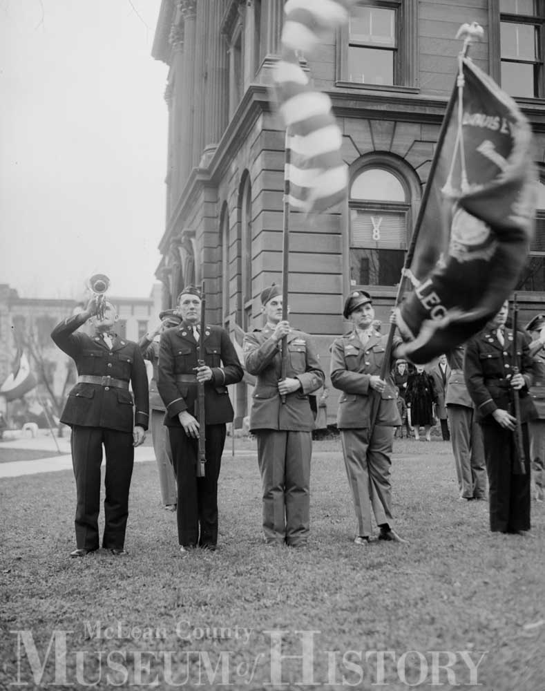 Armistice Day salute, 1945.