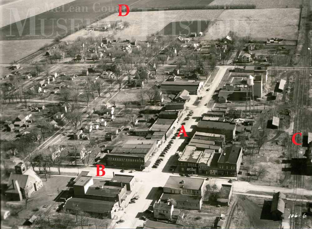 Aerial view of Colfax, 1938.