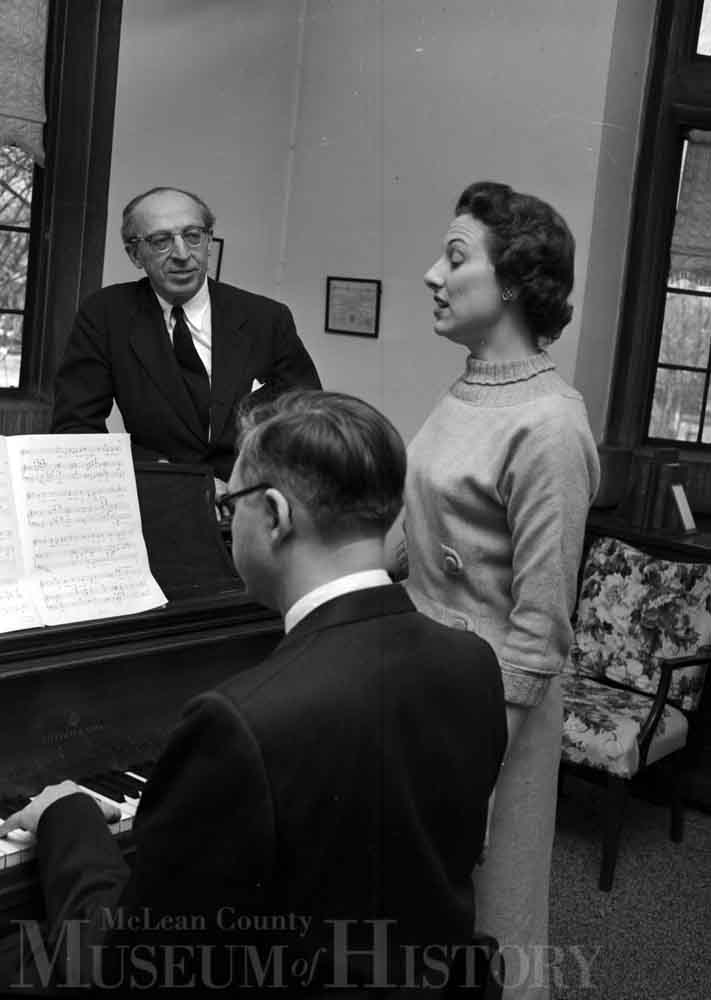 Aaron Copland appearing at IWU, 1958.