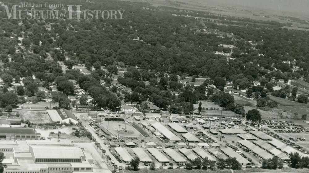 Aerial view of the McLean County fair, 1951.
