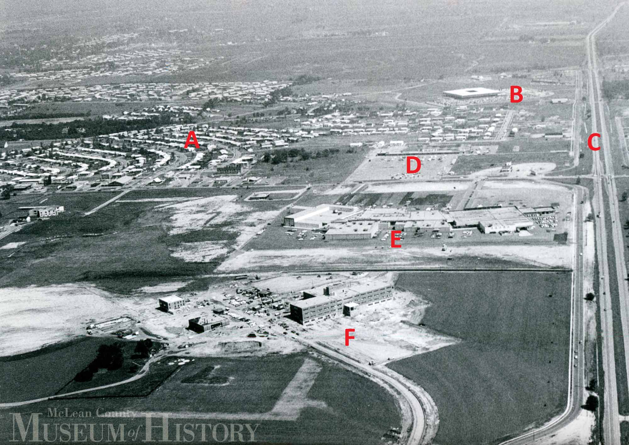Aerial view of Eastland Mall, 1967.