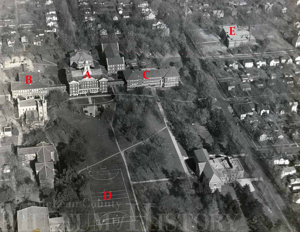 Aerial view of Illinois State Normal University, 1941.