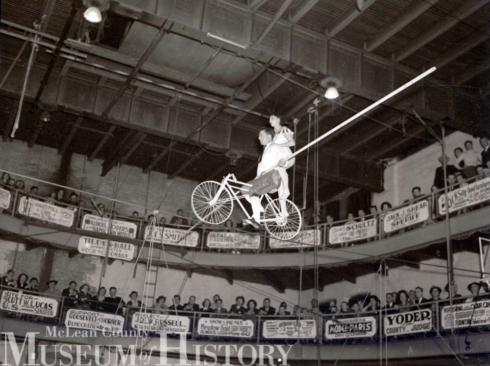 YMCA Circus high-wire, 1938.