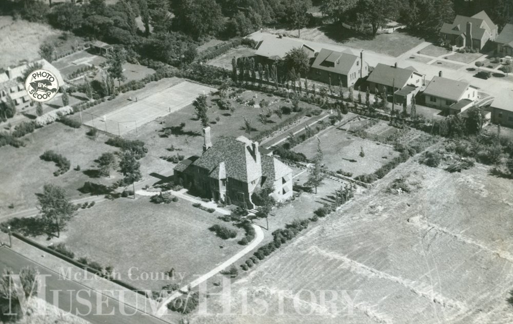 Aerial view of an Bloomington County Club, undated.