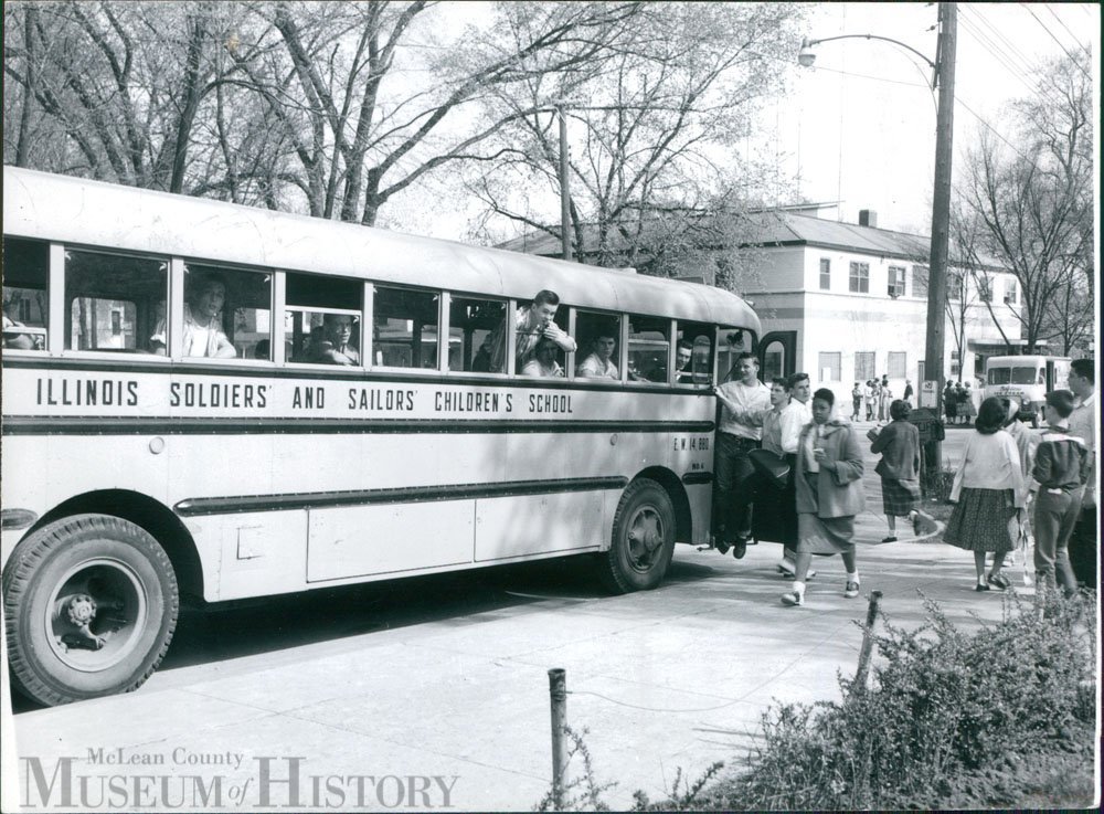 Illinois Soldiers' and Sailors' Children's School bus, 1958.